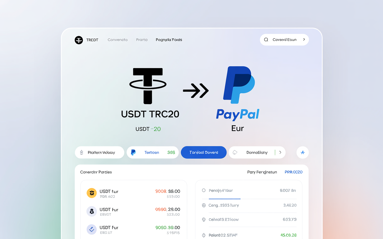 Exchange Tether TRC20 (USDT) to PayPal euro
