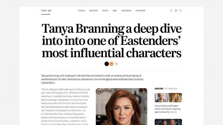 Tanya Branning A Deep Dive into One of EastEnders’ Most Influential Characters