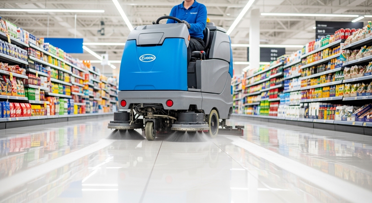 Facility commercial floor scrubber machine