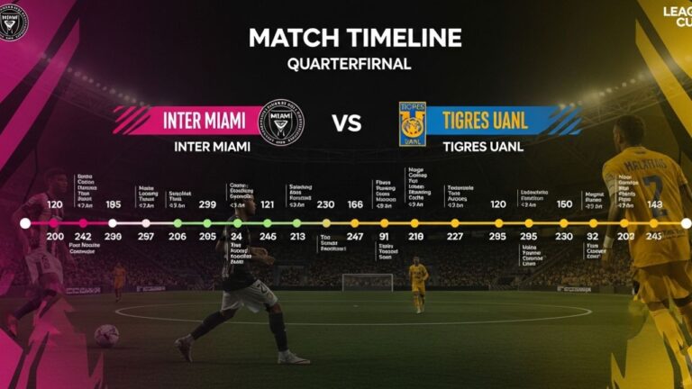 Inter Miami vs Tigres UANL Match Timeline — Leagues Cup 2025 Quarterfinal